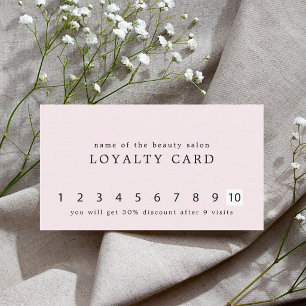 Cartão De Fidelidade Lealdade branca Pastel elegante simples da beleza