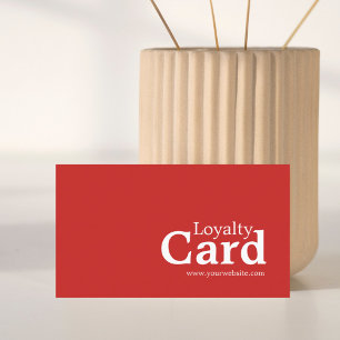 Cartão De Fidelidade Lealdade branca vermelha moderna minimalista da
