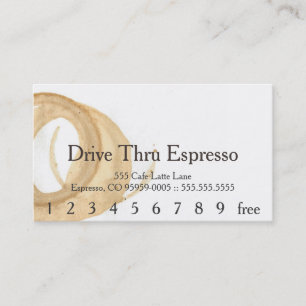 Cartão De Fidelidade Lealdade Cheltenham Font Coffee Stain Punchcard