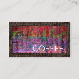 Cartão De Fidelidade Lealdade Cobrança Café Cor da Madeira Retrocolorid