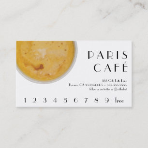 Cartão De Fidelidade Lealdade da bebida do café do café de Paris/cart