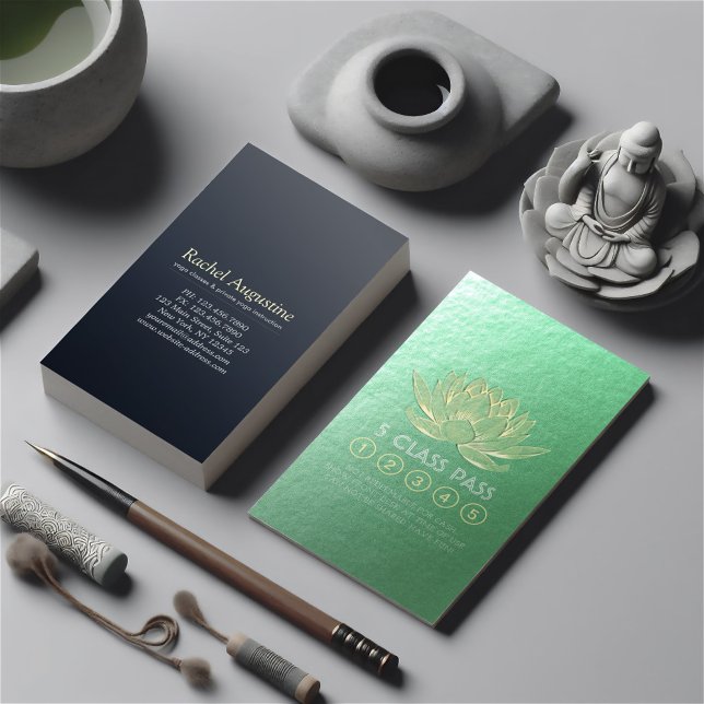 Cartão De Fidelidade Lealdade de classe de instrutor de meditação ioga (Criador carregado)