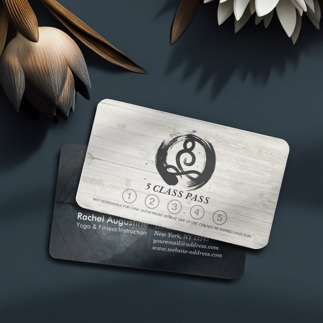 Cartão De Fidelidade Lealdade de Classe de Meditação de Instrutor Yoga (Criador carregado)