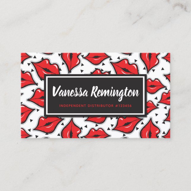 Cartão De Fidelidade Lealdade do distribuidor Lipstick Carimbo Carimbo  (Frente)