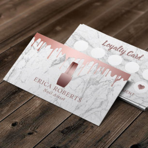 Cartão De Fidelidade Lealdade do mármore do maquilhador do polonês do