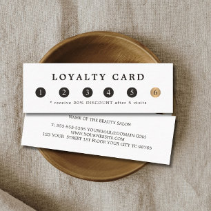 Cartão De Fidelidade Lealdade Dourado da beleza do falso branco