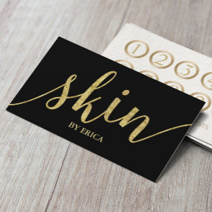Cartão De Fidelidade Lealdade Dourado do Esthetician dos termas do