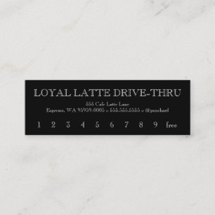 Cartão De Fidelidade Lealdade Latte Drive-Thru Caslon aberta