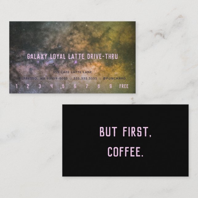 Cartão De Fidelidade Lealdade Latte Drive-Thru Galaxy Via Látea Foto (Frente/Verso)