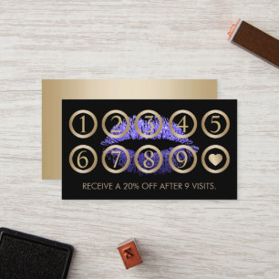 Cartão De Fidelidade Lealdade roxa do salão de beleza dos lábios do