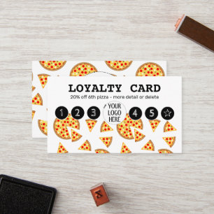 Cartão De Fidelidade Legal pizza divertida e padrão de fatias branco Se