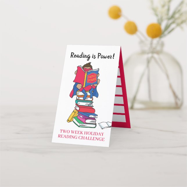 Cartão De Fidelidade Ler super-herói garoto de duas semanas lendo desaf (Frente)