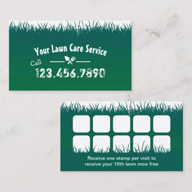 Cartão De Fidelidade Lewn Care & Landscaping Loyalties Profissionais (Frente/Verso)