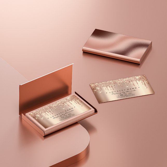 Cartão De Fidelidade Leyalty Card 6 Punch Makeup Artist Heart Rosa Drip (Loyalty Card 6 Punch Makeup Artist Heart Rose Drip)