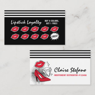 Cartão De Fidelidade Lipstick Distributor Modern Glamor Lealdade Stamp