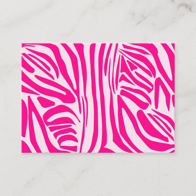 Cartão De Fidelidade Listras de zebra rosa (Frente)