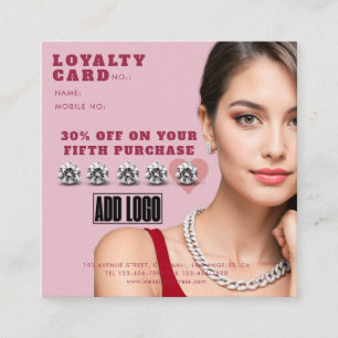 Cartão De Fidelidade Logotipo de empresa moderno cor-de-rosa para moda