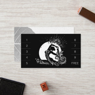 Cartão De Fidelidade Logotipo de ganha preto branco-rei, com uma perna,