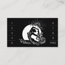 Cartão De Fidelidade Logotipo de ganha preto branco-rei, com uma perna,