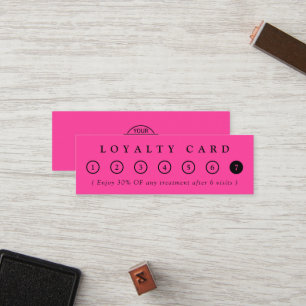Cartão De Fidelidade Logotipo de negócios de salão cor-de-rosa minimali
