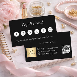 Cartão De Fidelidade logotipo empresarial código qr preto e branco