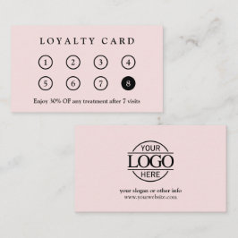Cartão De Fidelidade Logotipo Empresarial Moderno e Elegante Rosa Bege