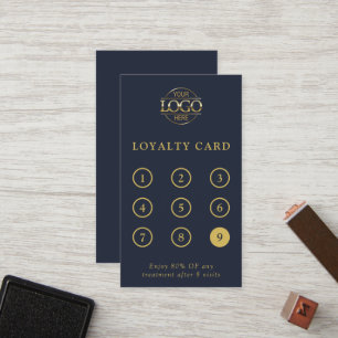 Cartão De Fidelidade Logotipo Minimalista Elegante Personalizado para P