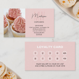 Cartão De Fidelidade Logotipo Monograma da Bakery Recompensa de negócio