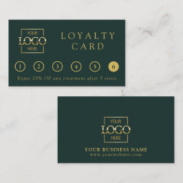 Cartão De Fidelidade Logotipo Profissional Verde Minimalista Moderno de