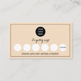 Cartão De Fidelidade Logotipo rosa pálido Moderno Recompensa às empresa