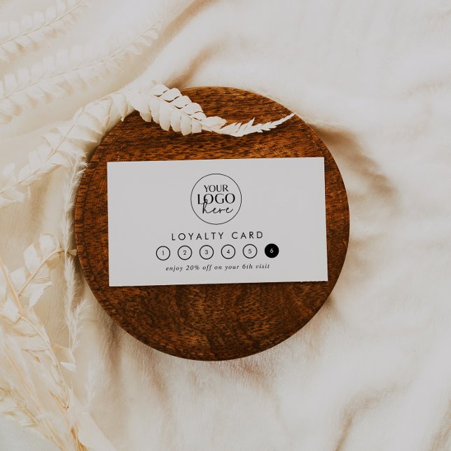 Cartão De Fidelidade Logotipo Tipografia Chic - Recompensa 6 Punch (Criador carregado)