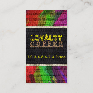 Cartão De Fidelidade Loyalty Café Burlap Look #11