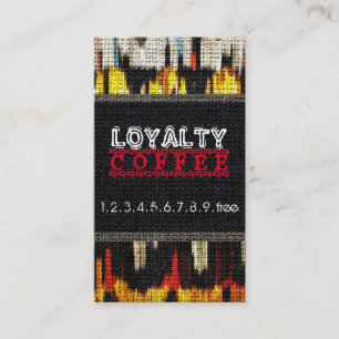 Cartão De Fidelidade Loyalty Café Burlap Look #19