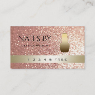 Cartão De Fidelidade loyalty card glittery bokeh brilhante nail pollish