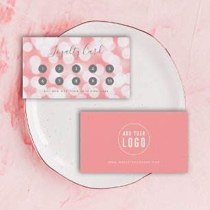 Cartão De Fidelidade Luzes cor-de-rosa de champanhe de tonalidade