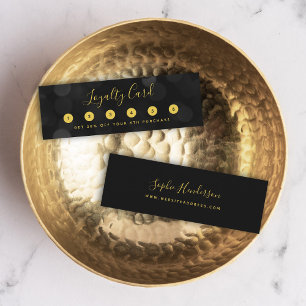 Cartão De Fidelidade Luzes escuras de bokeh modernas de caligrafia