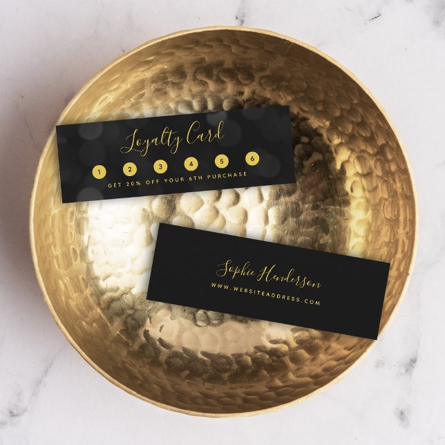 Cartão De Fidelidade Luzes Negras das Tendências Modernas Caligricas (Criador carregado)