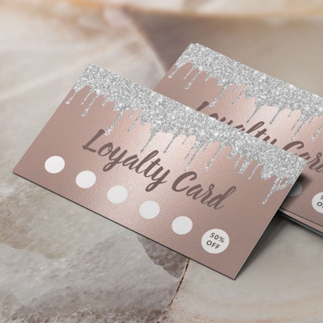 Cartão De Fidelidade Makeup Hair Salon Silver reduz a lealdade Dourada  (Criador carregado)