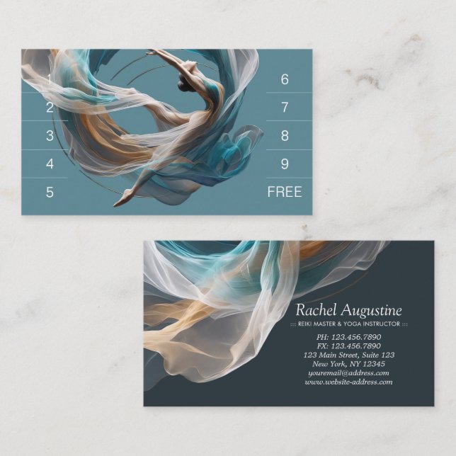 Cartão De Fidelidade Malhação de pilotos instrutores de ioga aérea voad (Frente/Verso)