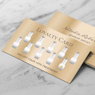 Cartão De Fidelidade Manicurista de Nail Salon, Dourada lealdade modern