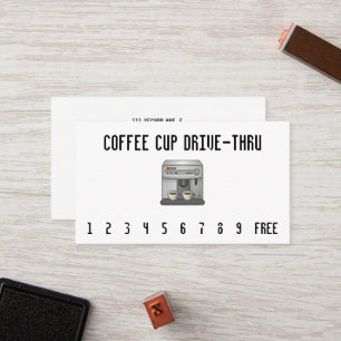 Cartão De Fidelidade Máquina de café preta do texto