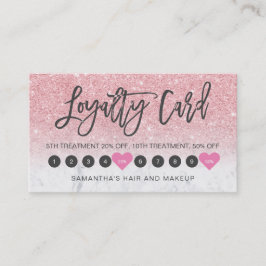 Cartão De Fidelidade Marble 10 de maquiagem de maquiagem do mbre brilha