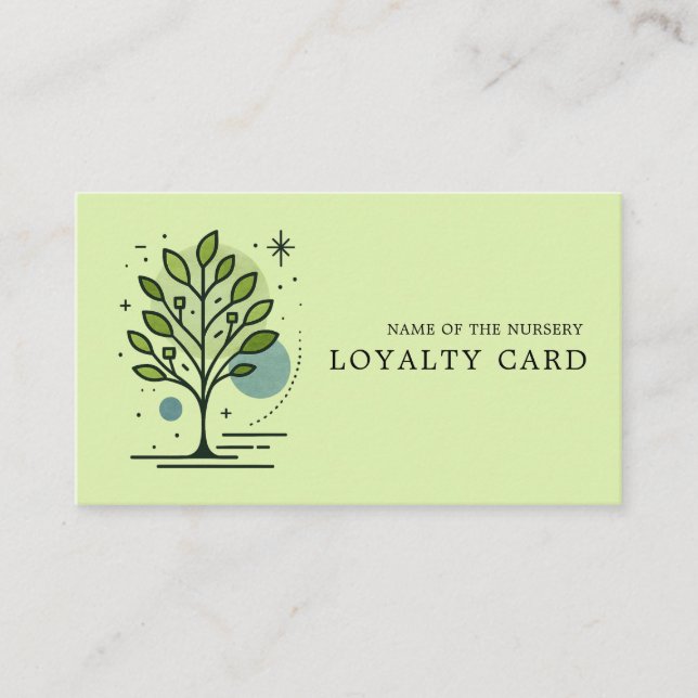 Cartão De Fidelidade Marca Personalizada da Greenleaf Nursery  (Frente)