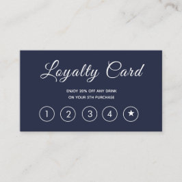 Cartão De Fidelidade Marinho de Script Moderno Simples