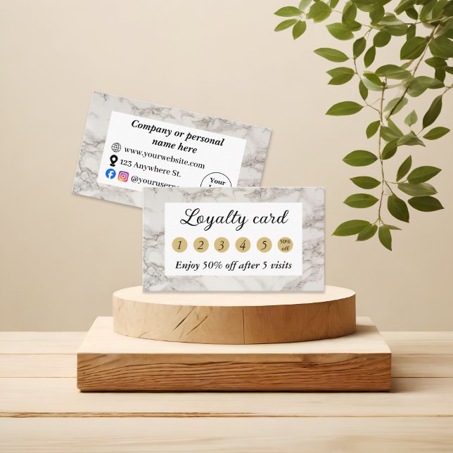 Cartão De Fidelidade Mármore bege (Criador carregado)