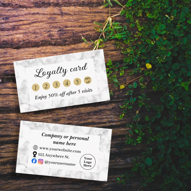 Cartão De Fidelidade Mármore branco (Criador carregado)