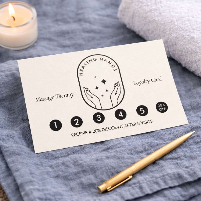 Cartão de Fidelidade Massagem Modern Healing Hands (Criador carregado)