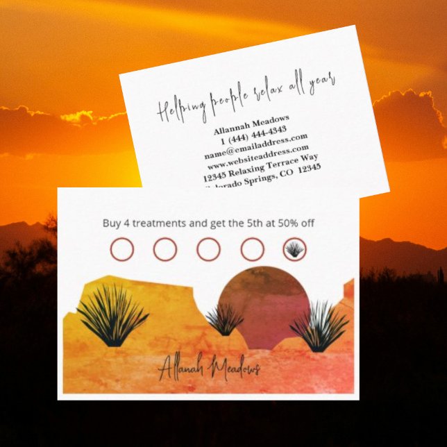 Cartão De Fidelidade Meditação da Lua Desértica Suave (Criador carregado)