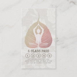 Cartão De Fidelidade Meditação de Classe Yoga Studio Passe Bodhi Leaf