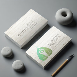 Cartão De Fidelidade Meditação de Classe Yoga Studio Passe Bodhi Leaf
